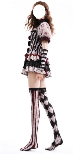 Women Scary Clown Costume Dress Halloween Cosplay Outfit