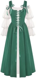 Wenrine Renaissance Costume Womens Lace Up Corset Halloween Medieval Dress
