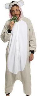 Funziez! Adult Onesie Halloween Costume Animal Dinosaur Shark Unisex Plush One Piece Cosplay Suit for Adults, Men and Women