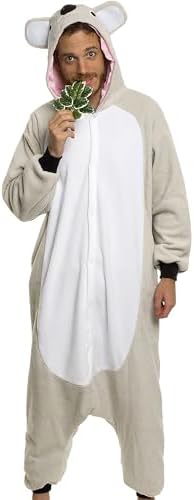Funziez! Adult Onesie Halloween Costume Animal Dinosaur Shark Unisex Plush One Piece Cosplay Suit for Adults, Men and Women