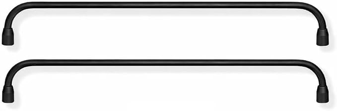 Bookshelf Rail Brushed Gold Aluminum Alloy Rust Resistant Bookshelf Safety Fence for Kitchen Bathroom Cabinet Wall Mount Simple Style Two Pack (Black, 30in)