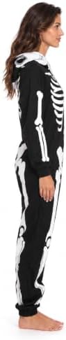 Just Love Women's Adult Onesie Skeleton Halloween Costume with Hood