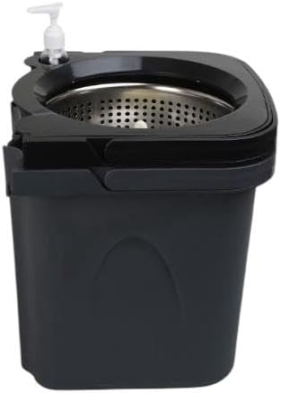 Thunder Mop Spin System - Double-Sided - 3 Free Refills (Black/Grey) | 2 Compact Stackable 6L Buckets, Microfiber Head, Stainless Steel Wringer, Antifungal Quick-Dry Cleaning, Soap Dispenser