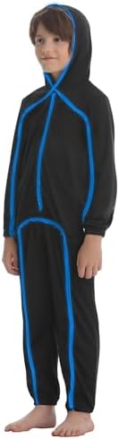 Vanderdyken Stick Figure Costume Kids Light up Stickman Costume Glow in the Dark Halloween Outfit for Boys and Girls