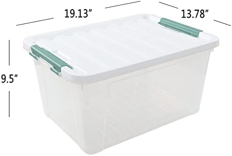 6-Pack 35 L Plastic Storage Box, Latch Storage Box with Lids