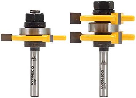 YONICO Router Bits Tongue & Groove Set 1/4-Inch Plywood Panel 2 Bit 1/4-Inch Shank 15231q