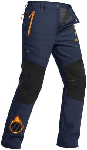 TACVASEN Men's Snow Ski Pants Winter Fleece Lined Water Resistant Insulated