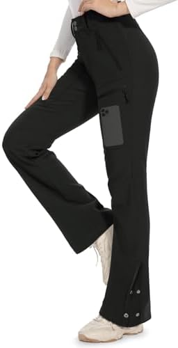 Moosehill Women's Snow Ski Pants : Water Resistant Fleece Lined Flare Fit