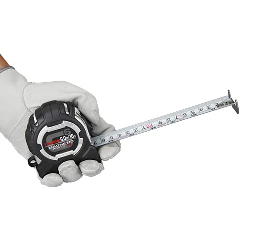 TAJIMA Tape Measure - 16ft/5m x 1in GS-Lock Measuring Tape with Dual Magnetic Power & Compatible Clip - GS-SC16/5MBW