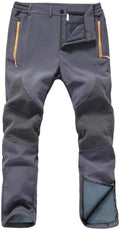 Mens Snow Ski Waterproof Softshell Snowboard Pants Outdoor Hiking Fleece Lined Zipper Bottom Leg