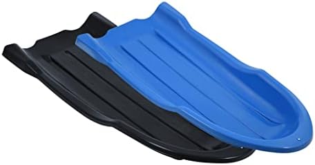 Superio Toboggan Snow Sled- 46” Plastic Slider for Kids and Adults- Heavy Duty Sled for 1 Rider with Pull Ropes for Downhill Sledding, Winter Outdoor Sports