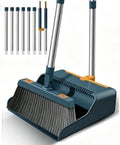Broom and Dustpan Set for Home, Extendable to 50.4'' Long Handle Broom and Dustpan Set, Blue