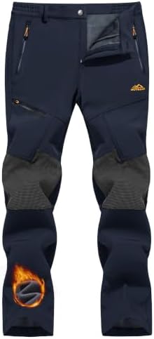 TACVASEN Men's Winter Snow Ski Pants Fleece Lined Waterproof Hiking Work