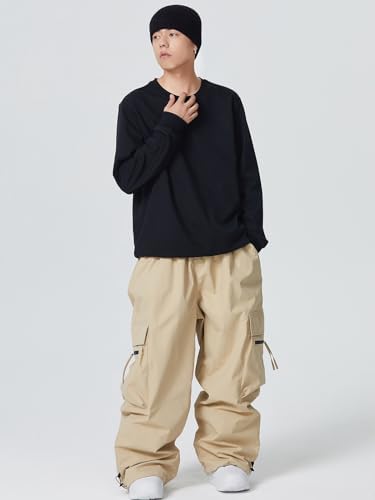 Mens Baggy Cargo Ski Pants Super Baggy Snowboard Snow Pant Women Insulated Loose Pant Sports Waterproof