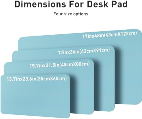 Aothia Large PU Leather Desk Pad Protector – Non-Slip Mouse Pad & Writing Mat for Office/Home, Waterproof, Easy to Clean (31.5" x 15.7", Blue Topaz)