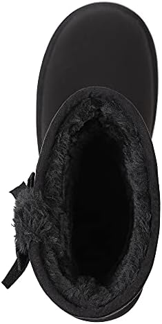 KRABOR Womens Suede Snow Boots Mid-Calf Winter Shoes with Side Bows