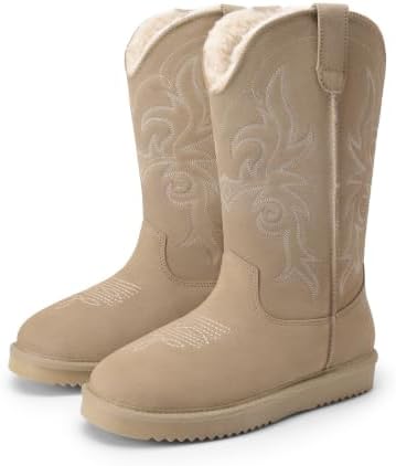 DREAM PAIRS Cowboy Boots for Women Western Winter Boots