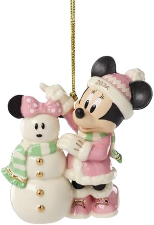 Lenox 2026 Minnie Mouses Matching Snowman Ornament