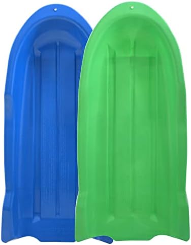 Superio Toboggan Snow Sled- 46” Plastic Slider for Kids and Adults- Heavy Duty Sled for 1 Rider with Pull Ropes for Downhill Sledding, Winter Outdoor Sports