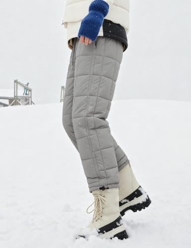 PEHMEA Womens Winter Snow Pants Windproof Warm Wide Leg Ski Casual Trousers