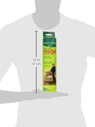 Evercare 10-Inch Mega All-Purpose Pet Hair Lint Roller Refill, 50 Sheets – Sticky Roller for Pet Hair, Cat & Dog_Hair Remover, Lint Remover, Pet_Hair_Remover for Furniture, Clothing & Cars (Pack of 3)