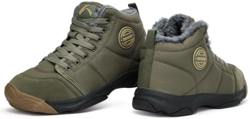 UPSOLO Mens Winter Trekking Snow Boots Water Resistant Shoes Anti-Slip Fully Fur Lined Casual Lightweight Hiking Boot