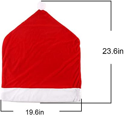 CCINEE 1 Set of 2 PCS Red Hat Dining Chair Slipcovers，Christmas Chair Back Covers Kitchen Chair Covers for Christmas Holiday Festival Decoration