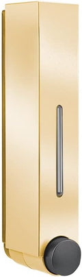 Liquid Soap Dispenser Wall Mount, 1 Chamber Bathroom Shower Pump Dispenser,Press Manually Lotion Soap Dispenser Use for Shampoo, Soap, Conditioner, Shower Gel, for Bathroom Kitchen Hotel (Gold)