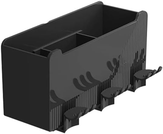 Toothbrush Rack Bathroom Wall-Mounted Toothbrush Holder Multifunctional Toothbrush Holder Black Toothbrush Storage Box Without Punching Bathroom Toothbrush Holder(S22.5cm)