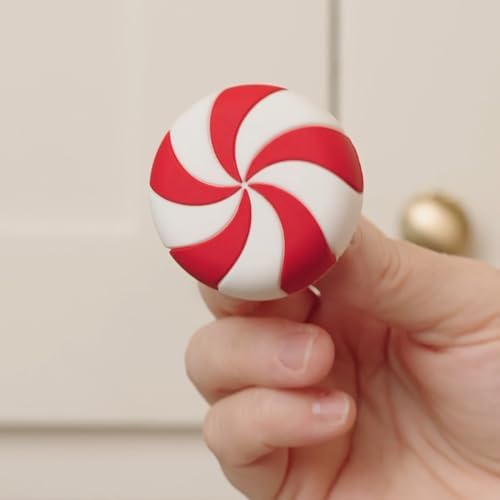 Knobēz: Red Peppermint Decorative Knob Covers Package of 12 (Red)