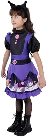 Hello Kitty and Friends Kuromi Official Youth Halloween Dress - Premium Quality Printed Dress with Headband