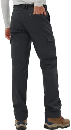 Pioneer Camp Men's Snow Ski Pants Waterproof Fleece Lined Outdoor Softshell Insulated Cargo Hiking Winter Pants Snowboard