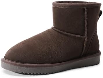 DREAM PAIRS Women's Genuine Suede Winter Mini Snow Boots