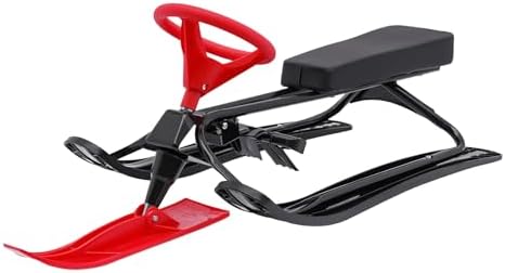 Snow Sled with Steering Wheel – Kart-Shaped Snow Bike & Racer Sled for Skiing, Ice & Sand Skating – All-Ages Ski Sled for Adults and Children