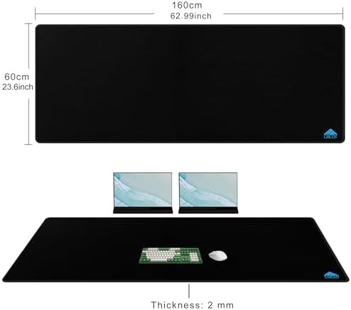 Cacoy 63" x 24" Giant Mouse Pad, Oversized Gaming Computer Mouse Mat, Black