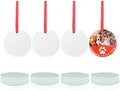 PYD Life 24 PCS Sublimation Blanks Ornaments Glass Frosted 3" Round