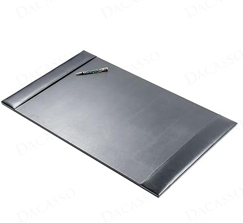 Dacasso Black 30" x 18" Desk Pad/Desk Mat/Desk Protector, Bonded Leather, 30.00 x 18.00 x 0.50 (PR-1403)