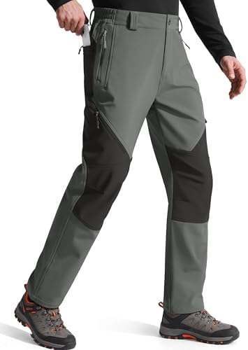 FREE SOLDIER Men's Fleece Lined Pants Softshell Snow Ski Pants