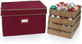 Covermates Adjustable Ornament Storage Box, 19.25" W x 13" D x 12.5" H, Red