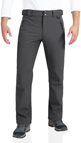 Outdoor Ventures Men's Fleece Lined Ski Snow Pants Waterproof Insulated
