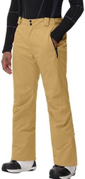 Men's Insulated Snow Pants Waterproof Ski Pant for Winter Hiking Bottom Leg Zipper Outdoor Pants Zipper Pockets