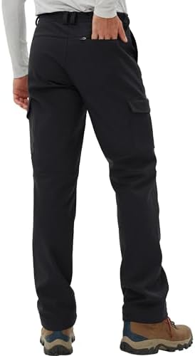 Pioneer Camp Men's Snow Ski Pants Waterproof Fleece Lined Outdoor Softshell Insulated Cargo Hiking Winter Pants Snowboard