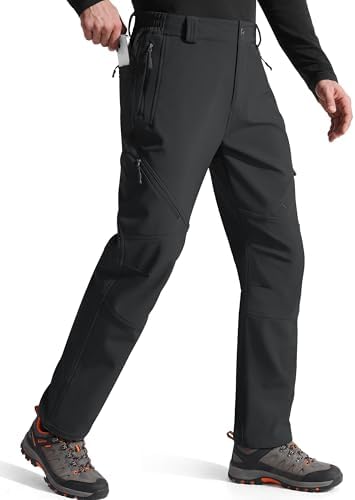 FREE SOLDIER Men's Fleece Lined Pants Softshell Snow Ski Pants