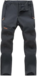 Postropaky Mens Hiking Snow Ski Pants Waterproof Outdoor Insulated Softshell Pants Snowboard Zipper Bottom Leg