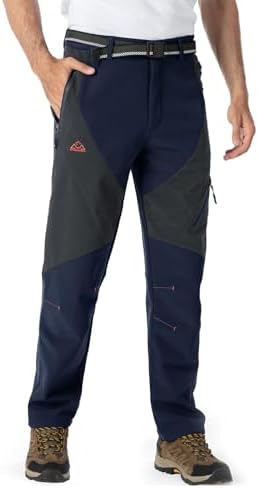 YSENTO Men's Snow Pants Fleece Lined Hiking Ski Winter Insulated Utility Work