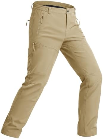 MAGCOMSEN Mens Snow Ski Pants Fleece Winter Outdoor Hiking Waterproof Pants