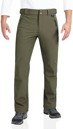Outdoor Ventures Men's Fleece Lined Ski Snow Pants Waterproof Insulated