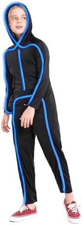 Light Up Child Stick Figure Costume, Led Halloween Cosplay Boys Girls