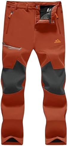 MAGCOMSEN Men's Snow Ski Winter Pants Waterproof Hiking Fleece Lined Pants
