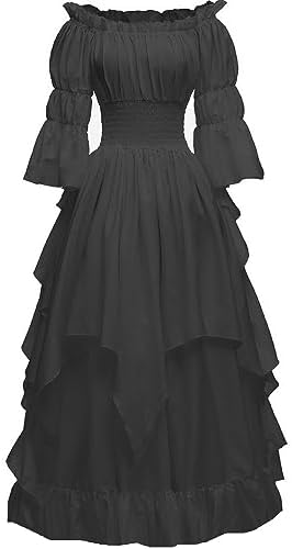 Women's Gothic Witch Dress Medieval Renaissance Costume Victorian Dress